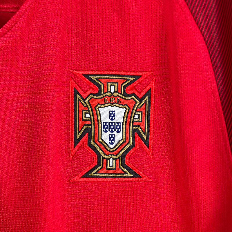 Jersey Portugal Retro 2016 Langarm Rot