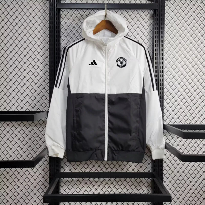 Windjacke Manchester United 24/25 - Weiß und Schwarz