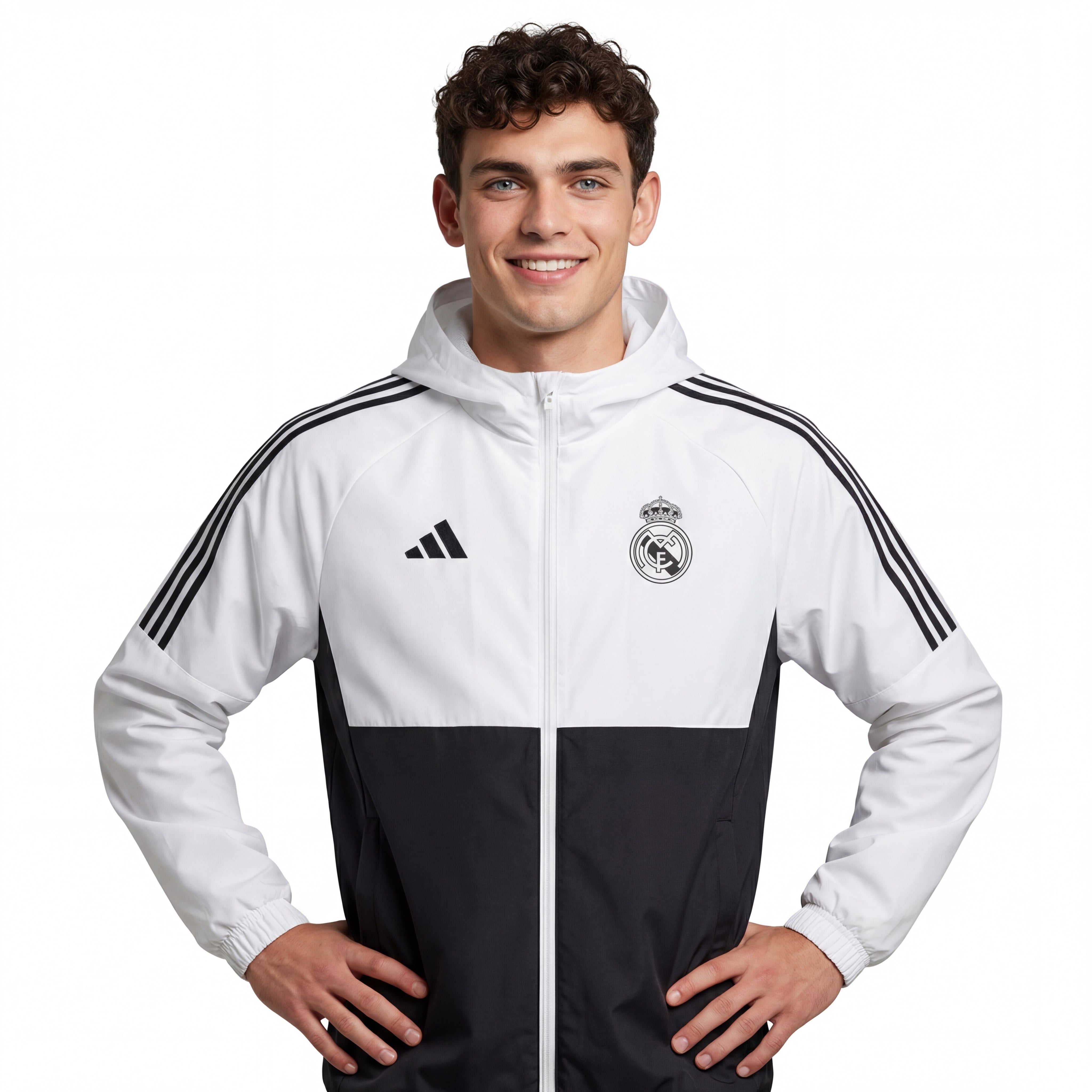 Windjacke Real Madrid 24/25 - Schwarz Weiß
