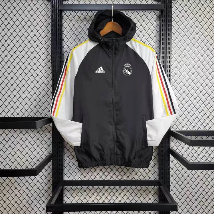 Windjacke Real Madrid 24/25 - Schwarz Weiß