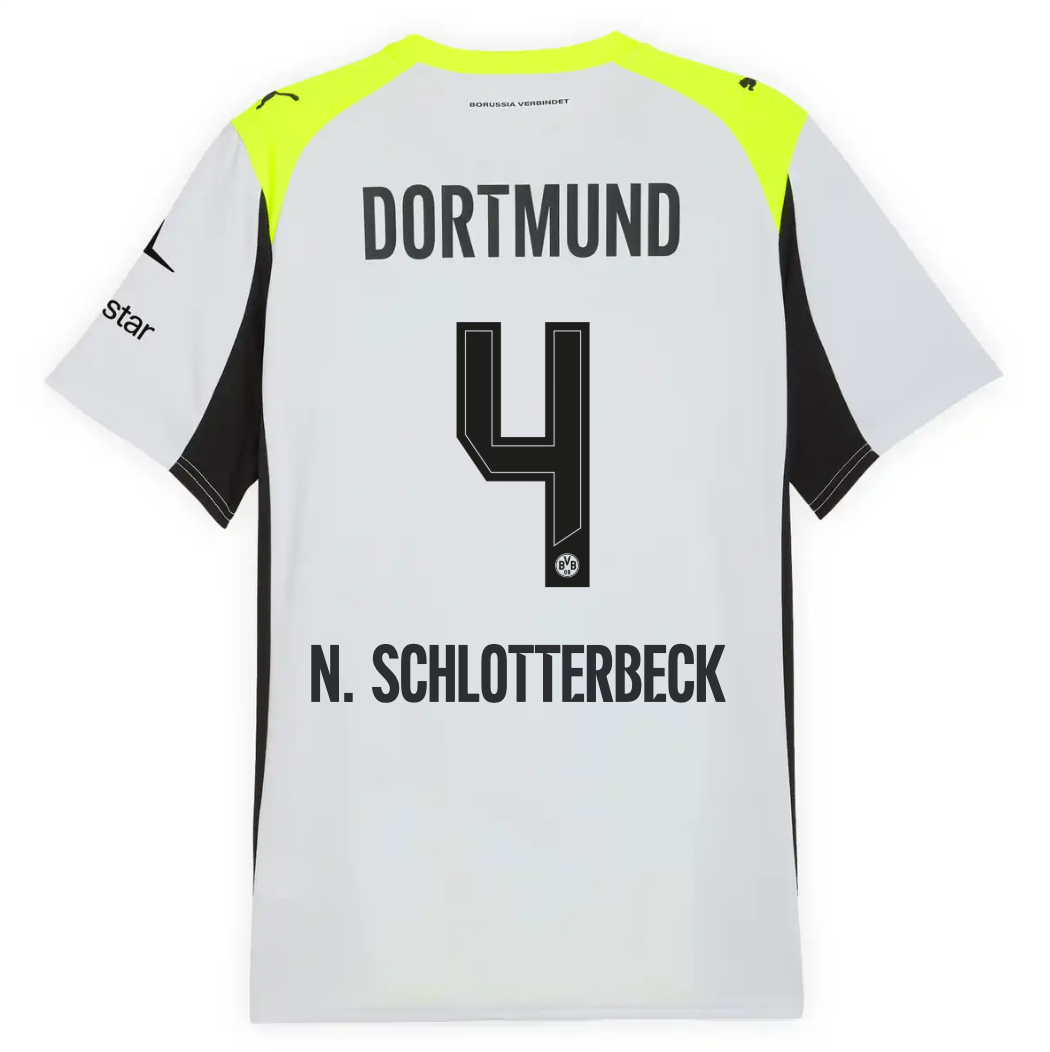 Trikot Borussia Dortmund 25/26 Auswärts #4 N. Schlotterbeck 