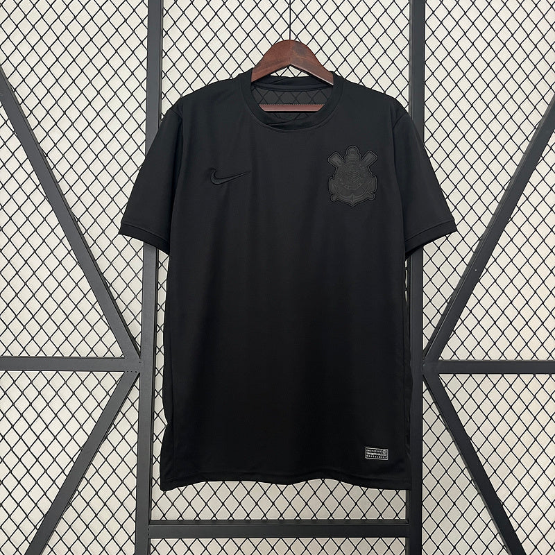 Jersey Corinthians 24/25 Schwarz Alle Sponsoren 