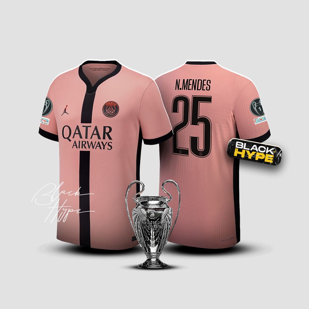 Trikot Nuno Mendes PSG 24/25 Drittes - Champions League 