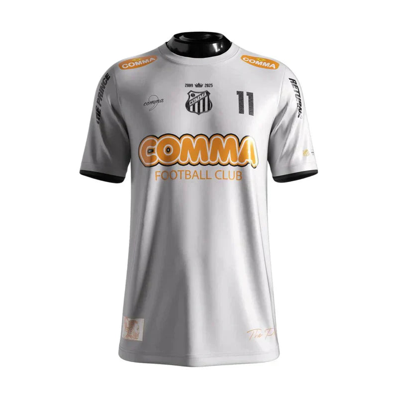 PRÉ-VENDA-Trikot The Prince Santos 24/25 Branca – Comma Masculino Torcedor 