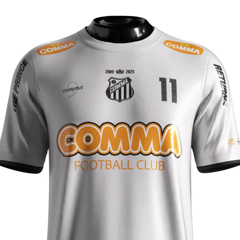 PRÉ-VENDA-Trikot The Prince Santos 24/25 Branca – Comma Masculino Torcedor 