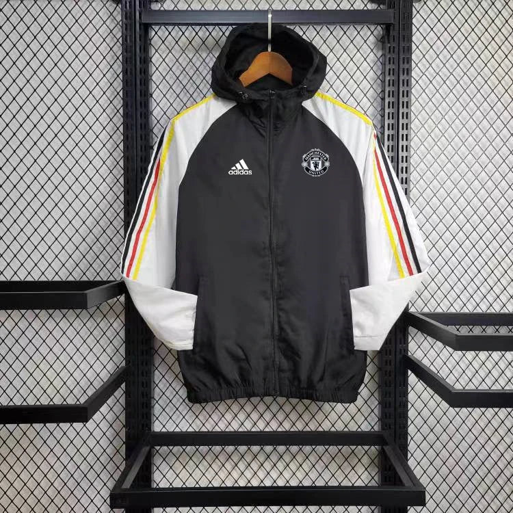 Windjacke Manchester United 24/25 - Schwarz-Weiß 