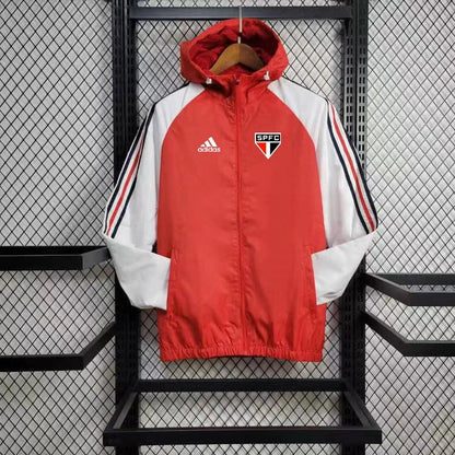 Windjacke São Paulo 24/25 - Branco e Vermelho 